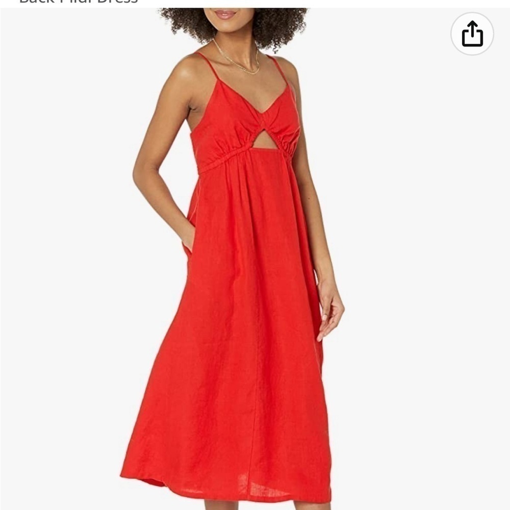The Drop Women's Maci Strappy V-neck Cut-out Smocked Back Midi Dress